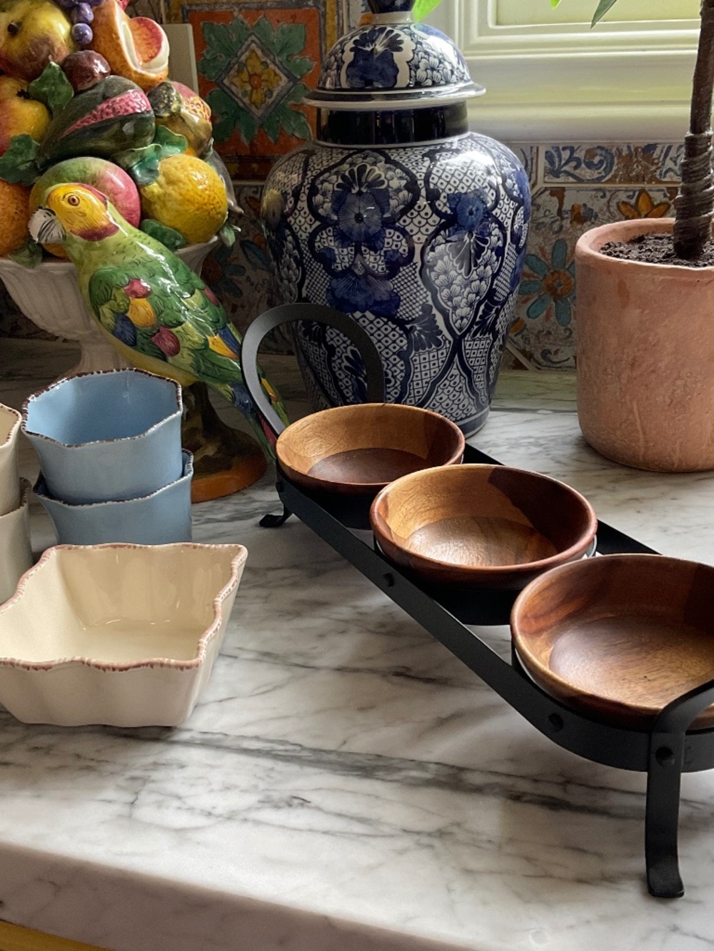 Lovely set of small servers for entertaining, ceramics by Marcela